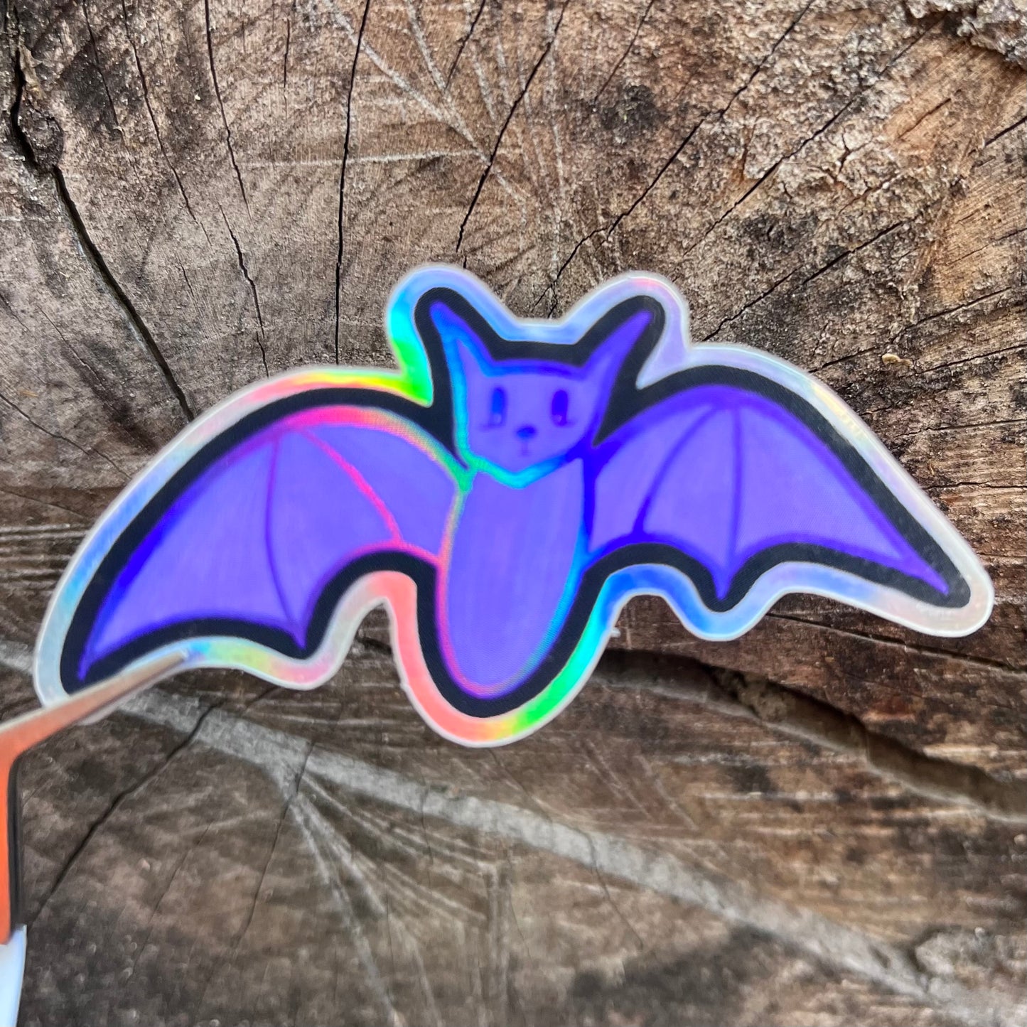 Purple Bat Holographic Vinyl Sticker
