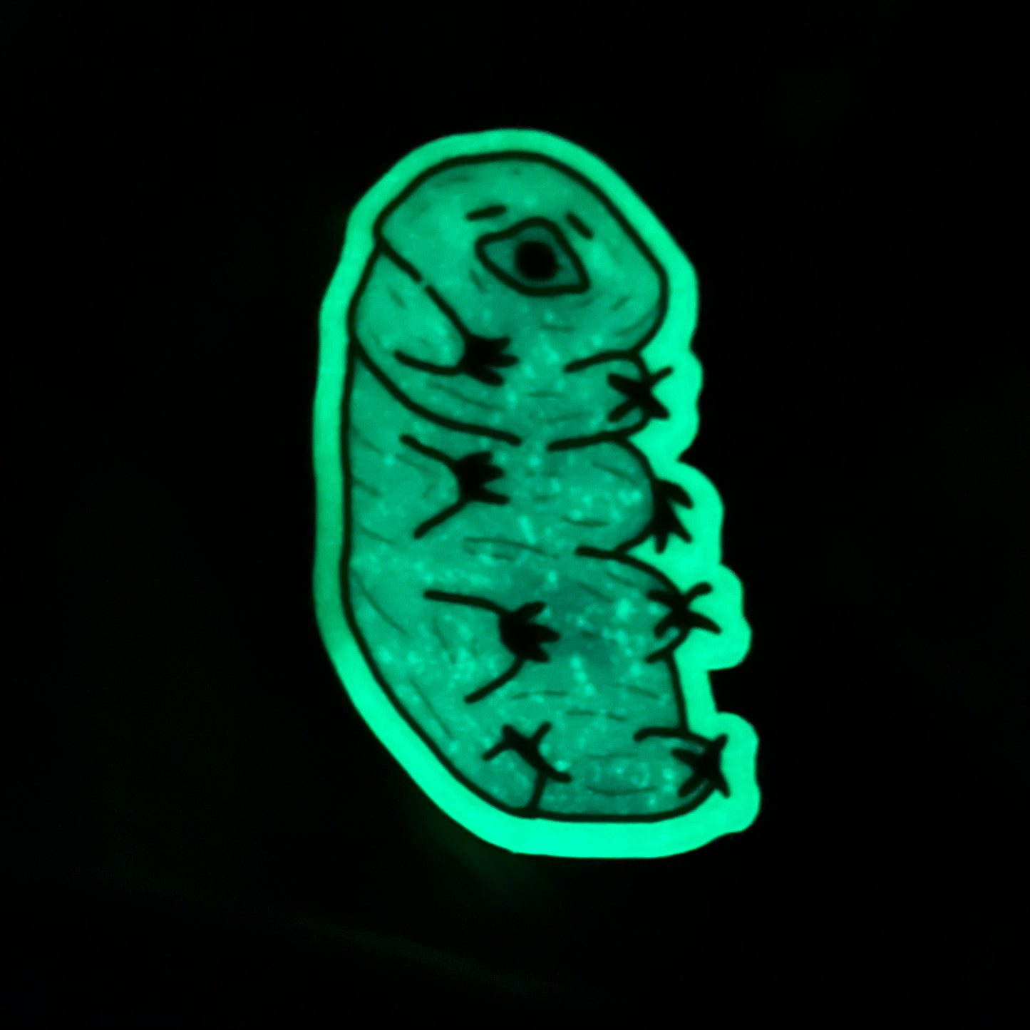Blushing Tardigrade Glow in the Dark Vinyl Sticker